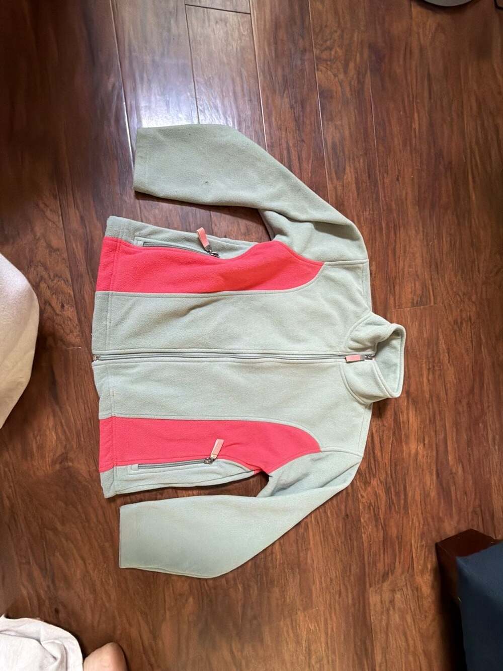 ANKY Technical Equestrian Full Zip Fleece Jacket Green and Pink